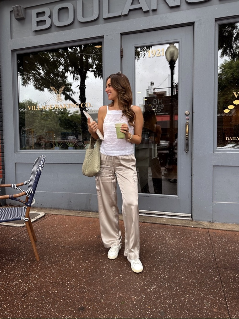 Linen square neck tank top